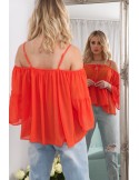 Bluza oversize din sifon portocaliu MP28386 - Magazin online - Boutique